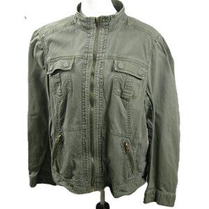 Sonoma Army Green Zip Front Lightweight Jacket Size 1X